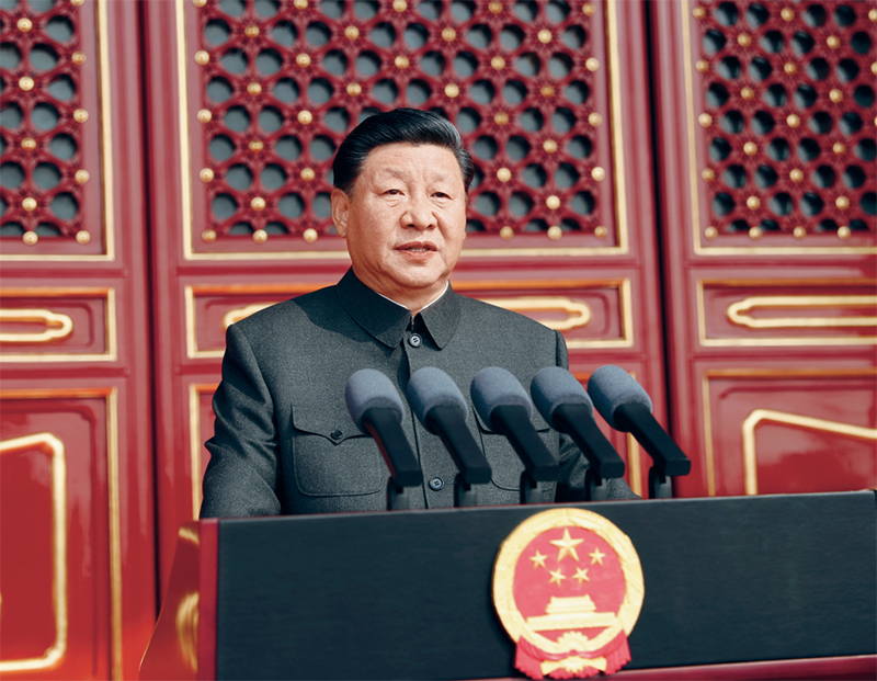 2019年10月1日，慶祝中華人民共和國成立70周年大會在北京天安門廣場隆重舉行。中共中央總書記、國家主席、中央軍委主席習(xí)近平發(fā)表重要講話。 新華社記者 鞠鵬/攝